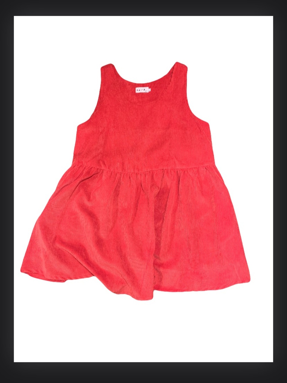 Red Corduroy Sleeveless Dress